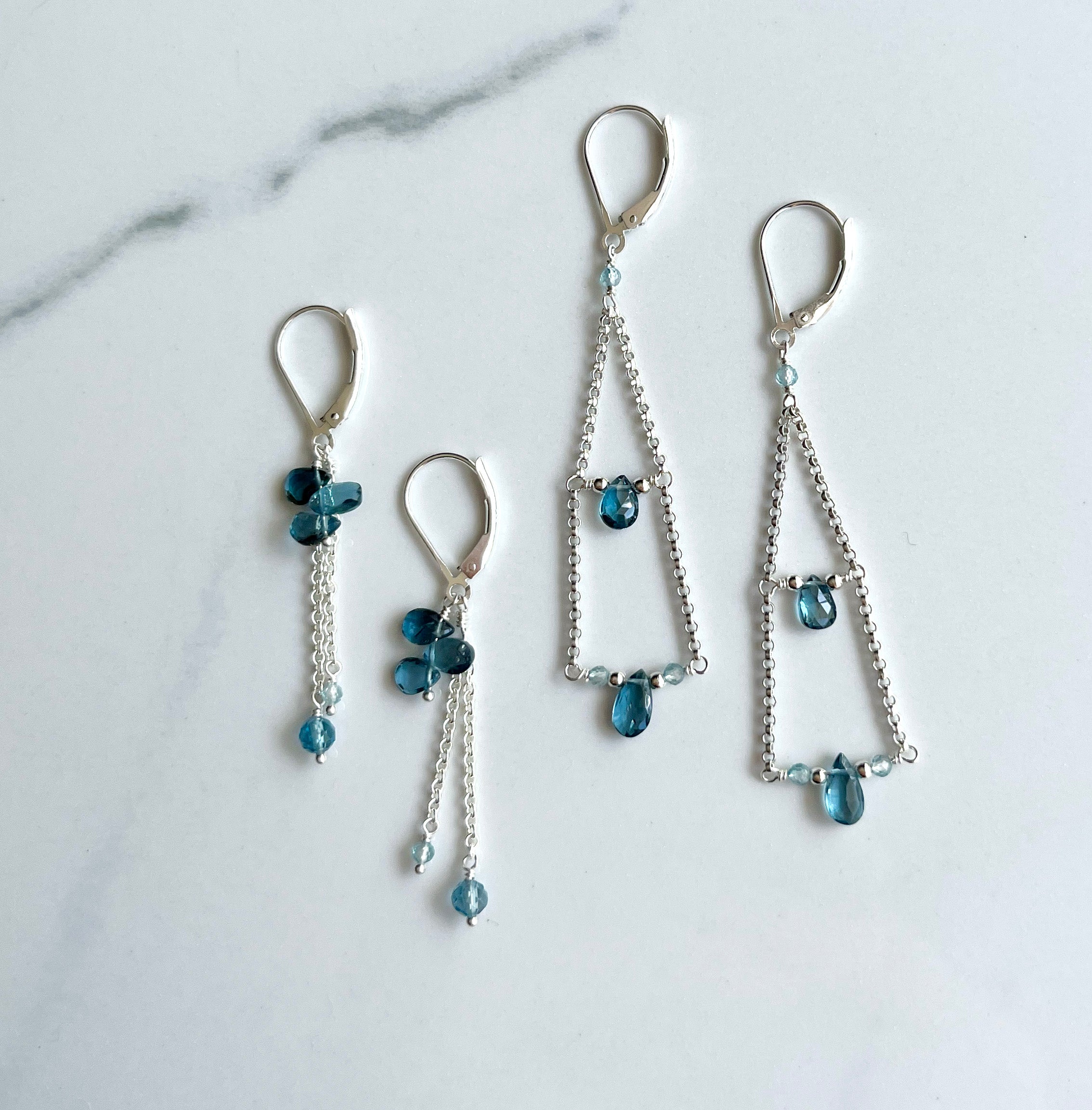 Assorted drops earrings - silver