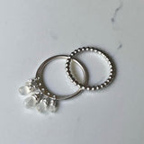 Dazzle Ring, All Silver, Precious/Semi Precious Gemstone Briolette Dangles wire-wrapped on Sterling Silver Rounded Band.