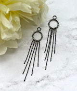 Geometric wire earrings - silver