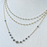 Diamond Necklace - Graduated Black Diamond with 18k Yellow Gold and Clasp, An Elegant and Timeless Choice for Special Day Outfit