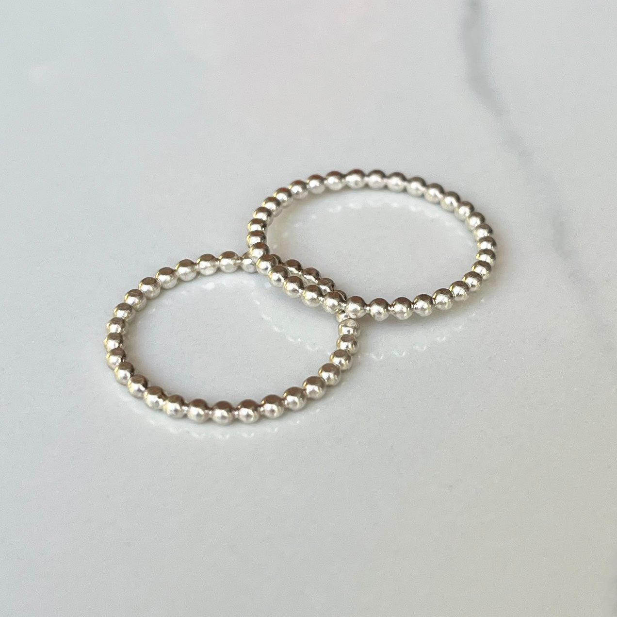 Shiny Skinny Dot Band - Shiny Silver Dotted Band Perfect for Stacking and Everyday.