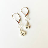 Echo Earring, SOLD BY SINGLE, NOT A PAIR, Personalized Letters in Vintage Fonts, with Herkimer Diamond Accent for Everyday. (Copy)