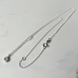 Echo Necklace, Personalized and Custom Made Initial Necklace with Herkimer Diamond Accent on Sterling Silver Chain.