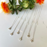 Echo Necklace, Personalized and Custom Made Initial Necklace with Herkimer Diamond Accent on Sterling Silver Chain.