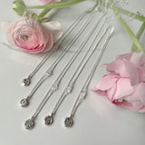 Echo Necklace, Personalized and Custom Made Initial Necklace with Herkimer Diamond Accent on Sterling Silver Chain.