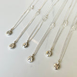 Echo Necklace, Personalized and Custom Made Initial Necklace with Herkimer Diamond Accent on Sterling Silver Chain.