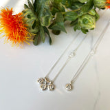 Echo Necklace, Personalized and Custom Made Initial Necklace with Herkimer Diamond Accent on Sterling Silver Chain.