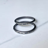 Hammered Crest Band - Oxidized Hammered Weighty Triangle Wire Band for Stacking.
