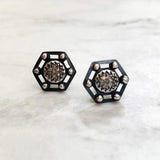 Geometric  Post Earrings - silver