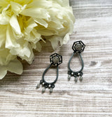 Geometric  Post Earrings - silver