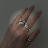 Initial Ring, All Silver, Satin Finished Sterling Silver with Shiny Disc with Alphabet Initial for Everyday