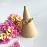 Initial Ring, Silver/Gold, Solid 14k Yellow Gold Disc with an Initial on Satin Sterling Silver Band