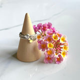 Initial Ring, All Silver, Satin Finished Sterling Silver with Shiny Disc with Alphabet Initial for Everyday