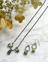 Simple Labradorite necklace and earrings