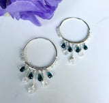 Blue Topaz and moonstone earrings