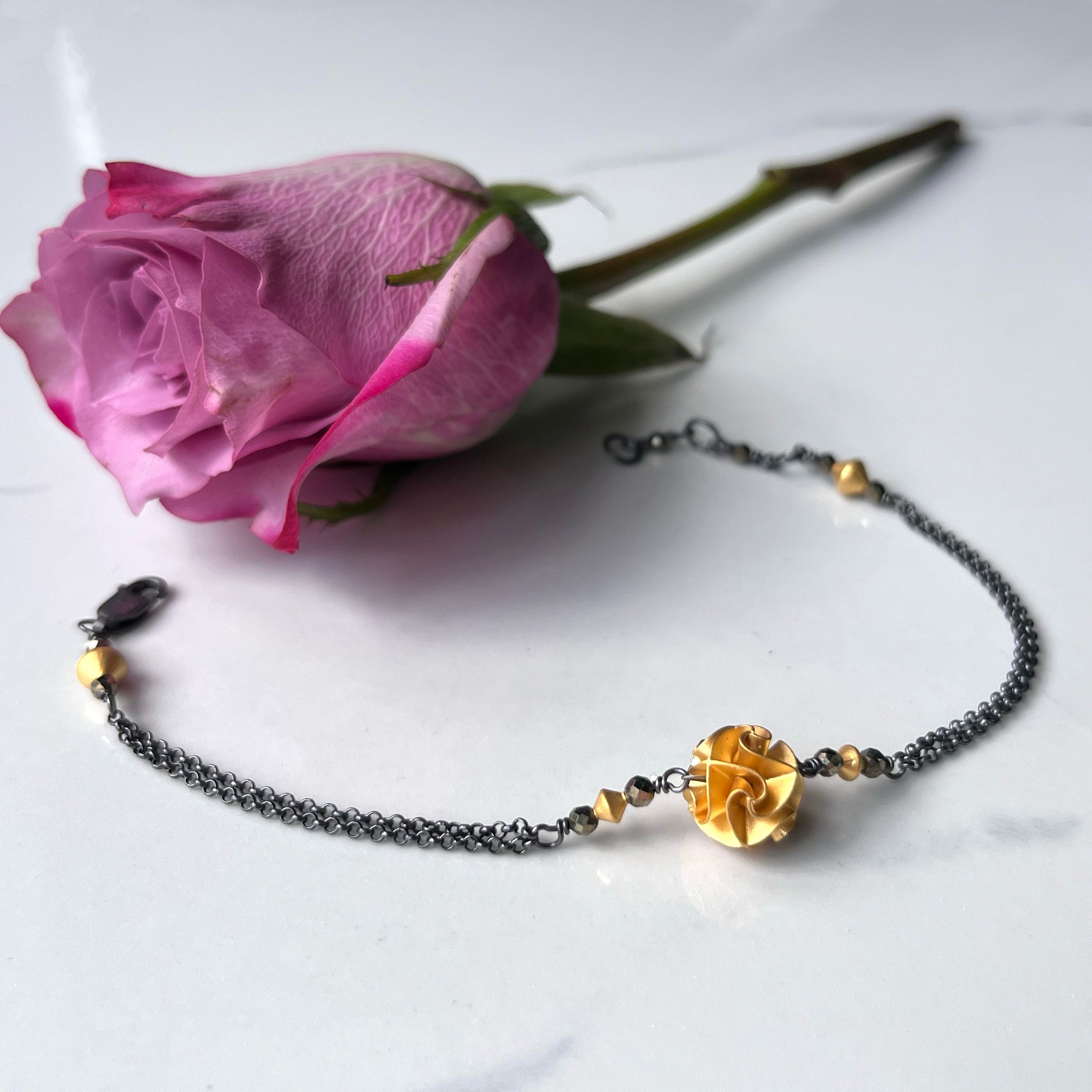 Mini Flora Bracelet, A Delicate and Floral Bracelet with Adjustable Length.