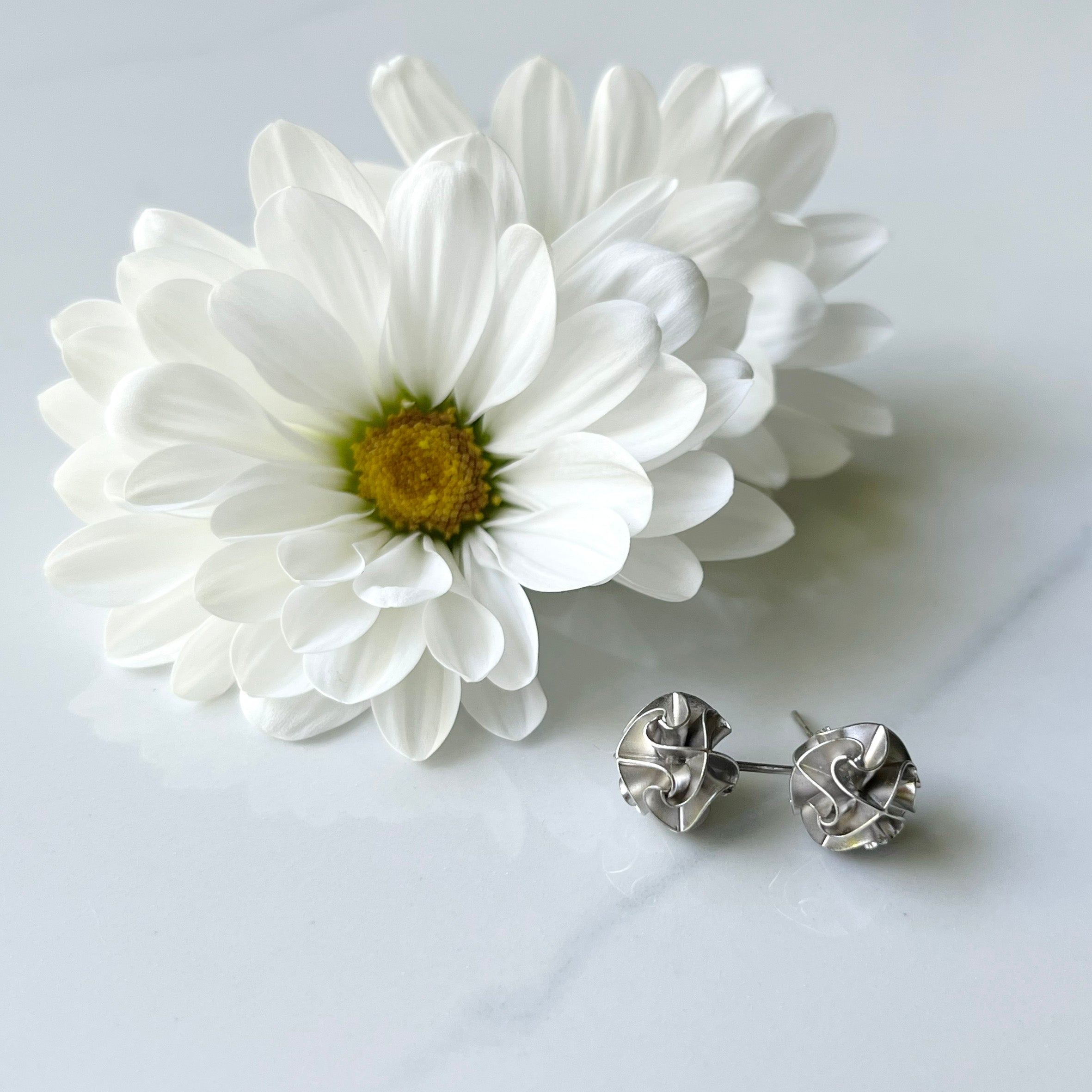 Mini Flora Earrings, Posts, 4 Color Options, Delicate and Elegant Studs Earrings for Everyday.
