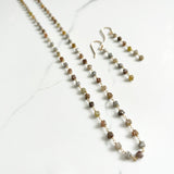 mosaic necklace - champagne diamond cubes with 18k yellow gold wire and claps