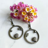 Pavé Diamond Earrings - Short Dangles - Pavé Diamond Charms set into Oxidized Sterling Silver, for Everyday Bling
