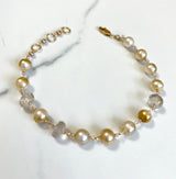 Pearl and gem bracelets