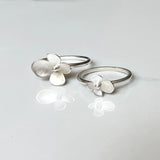 Petal Ring, All Silver, Shiny Silver Flower on Sterling Silver Band, for casual occasions