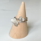 Petal Ring, All Silver, Shiny Silver Flower on Sterling Silver Band, for casual occasions