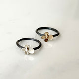 Initial/Petal Ring set silver (set of 3)