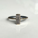 pave diamond ring - rectangle pave ox ss 14k