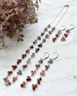 Spinel necklace and earrings