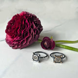 Pavé Diamond Ring, Square, 6mm Pavé Diamond, 14k Gold Bezel, Stackable with Other Straight Bands.