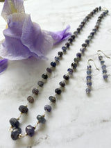 Tanzanite necklace and earrings