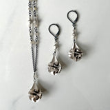 Teardrop Pendant, 3 Color Options, Faceted Gemstones on Chain for Accent, Easy Wear for Everyday.