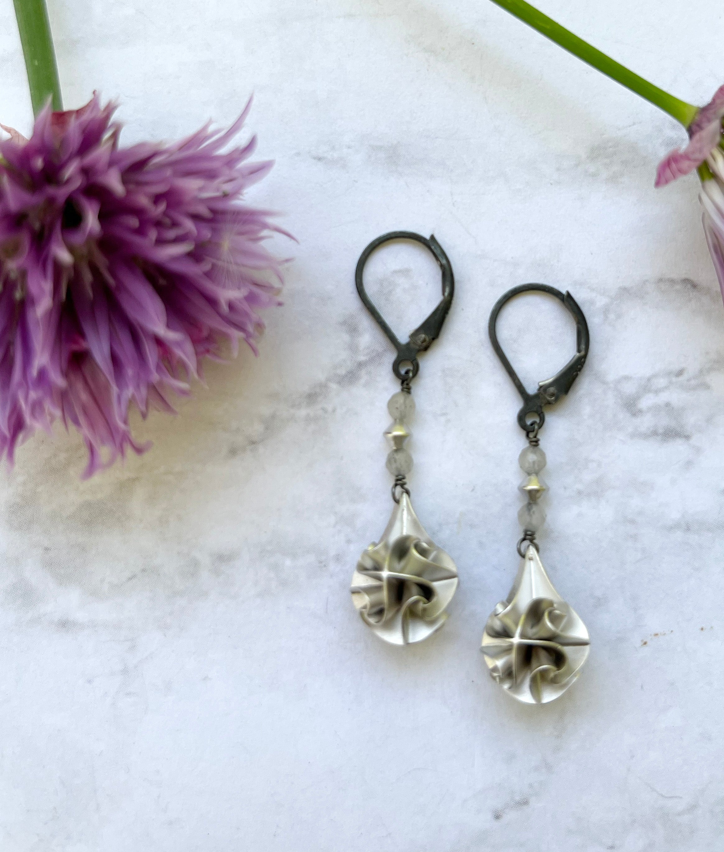 Teardrop Earrings, Simple Sparkling Star in 3 Colors and 2 Sizes options, Daily Wear or Special Occasions.