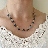 Blue Topaz and opal necklace