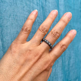 Stackable Ring, Wreath, Oxidized Sterling Silver with Continuous Floral Motif for Everyday.