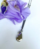 rose cut necklace - sterling silver with gold accent