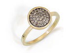 simple pave diamond ring - 14k 10mm stackable