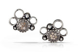 pave diamond earrings - stud 6mm