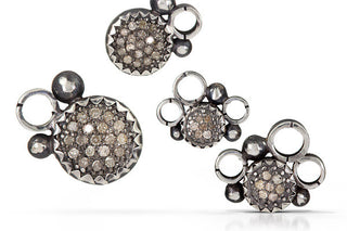 pave diamond earrings - stud 8mm
