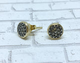 pave diamond earrings in 14k gold
