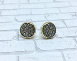 pave diamond earrings in 14k gold