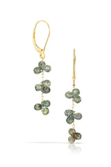 petal earrings - green sapphire briolettes