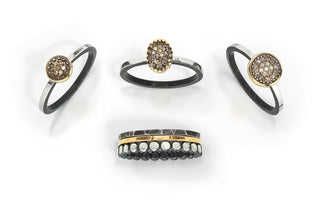 stackable ring set of 3 - one 14k yellow gold band