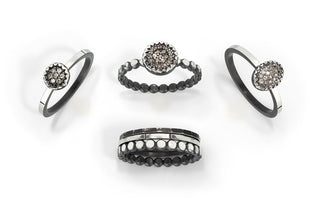 stackable ring - hammered and oxidized