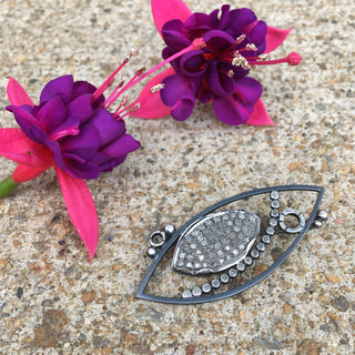 pave diamond brooch - marquis