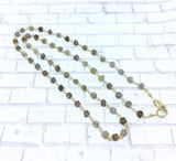 mosaic necklace - Champagne diamond cubes with 18k yellow gold