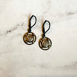 Geometric earrings with 14k accent- circle