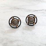 Geometric earrings with 14k accent- circle