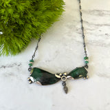 emerald necklace - sterling silver