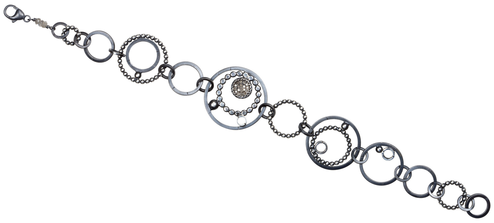 pave diamond bracelet - multi circles